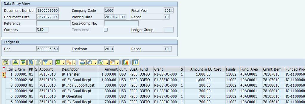 Grant Execution: B. Create and Post the Invoice (Role: FI Accounts Payable Senior User) The settlement of the advance process is not complete without the invoice process.