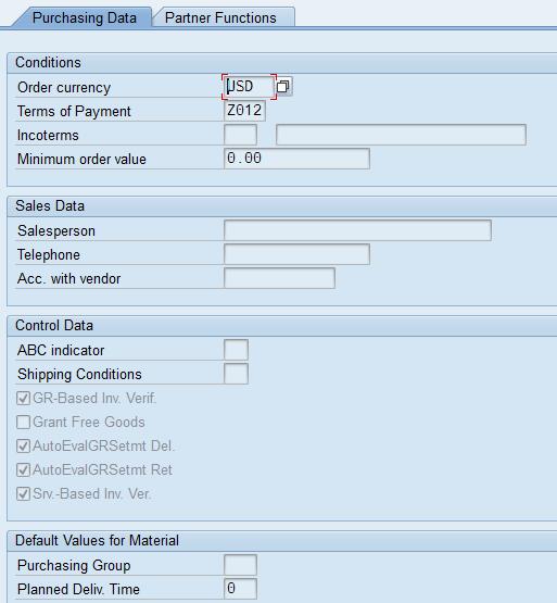 Grant Execution: Select the Purchasing button from the toolbar and click on the Purchasing Data tab. Scroll down to locate Control data.