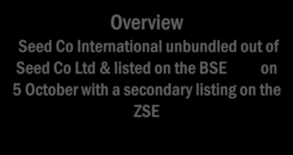 listed on the BSE on 5 October