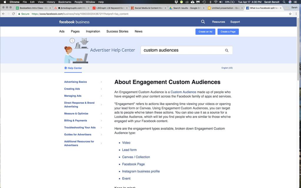 Custom Audiences - Engagement