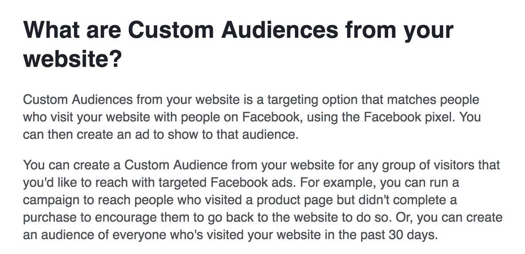 Custom Audiences - Website Visitors