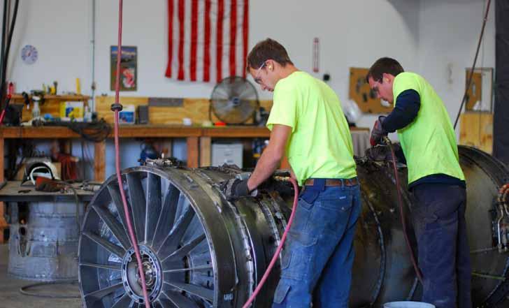 Jet Engine Recycling Expert technicians Aircraft Demolition purchases and recycles jet engines at their secure Burnsville, MN facility.