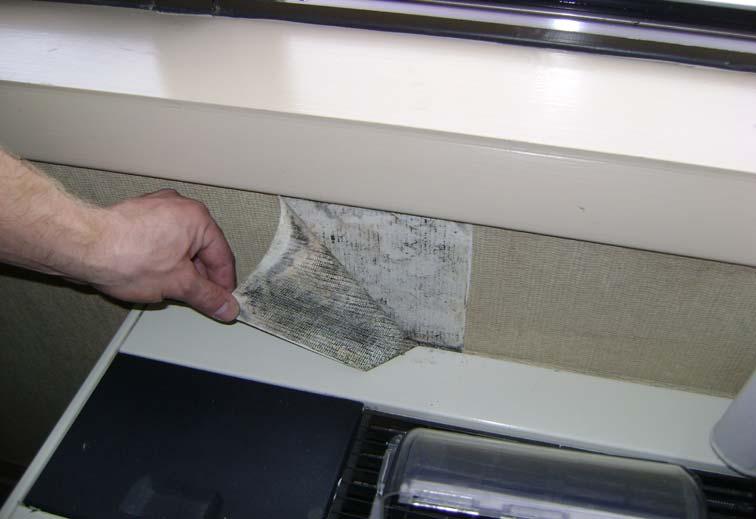 Joint compound in drywall is asbestoscontaining and has suspect mold contamination in areas.