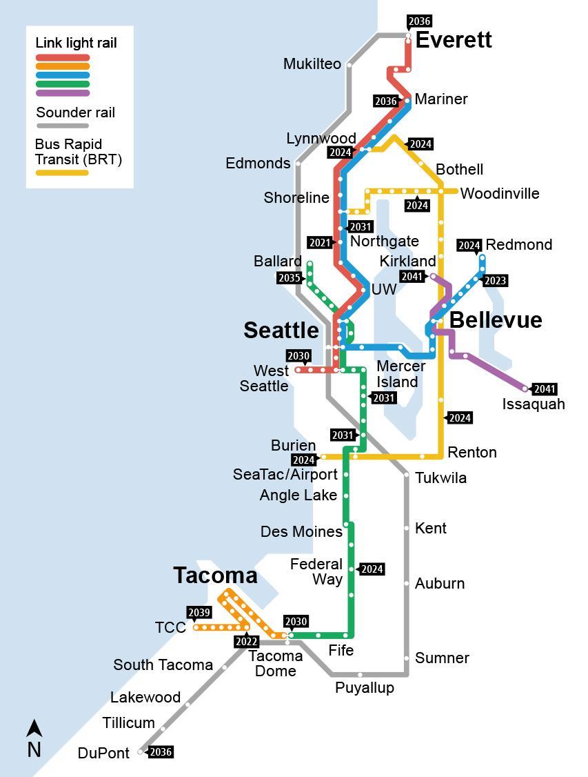 System expansion Sound Transit s system expansion means every few years new light rail, bus rapid transit and commuter