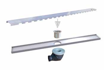 2/ LINE DRAIN SOLUTIONS 2.2.1 Ready to tile shower underlay with line drain Marmox proposes an innovative stainless steel line drain shower underlays that will meet the