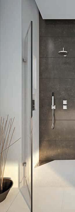integrated in the timber framework so that it is Aqua Delta The shower corner.