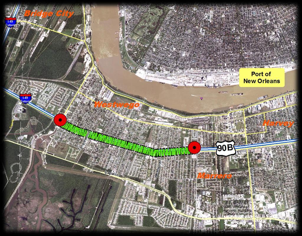 I-49 South (Westbank Expressway): Ames Blvd to Westwego Jefferson Parish, Louisiana Upgrade to Freeway Standards Increased
