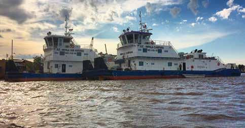 A MODERN FLEET OF BARGES TO SUPPORT GROWTH Impala s convoy along the waterway comprises seven barges and a pusher, a configuration which allows the transportation of 16,000m 3 of liquid products per