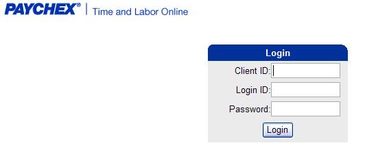 Access Time and Labor Online To access the Time and Labor Online application open an Internet browser and navigate to https://timeandlabor.paychex.com.