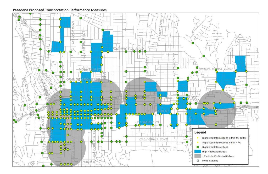Transportation Performance Measures Originally Proposed High Pedestrian Activity Areas