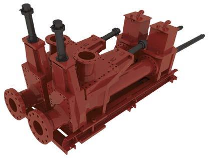Single Tubular Piston Pump (STPP) For pumping pasty material + Hydraulic cylinder. Mechanically separated from the piston pump avoiding oil contamination and reducing maintenance. + Pumps pressure.