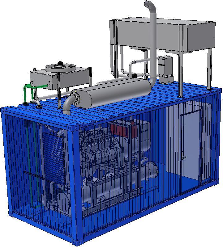 Basic characteristic CHP units TEDOM Cento series are machines of medium outputs, using gas engines, which evoke from car engines. It forms series of outputs from 40 to 300 kw.