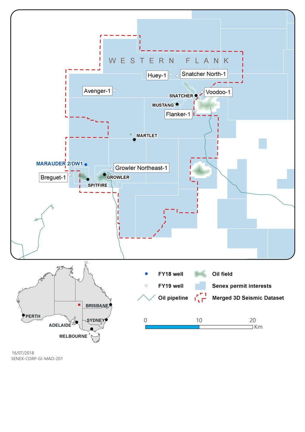ly Report OIL BUSINESS COOPER BASIN Exploration and Development Western flank FY19 drilling program During the quarter, Senex completed the agreement with Beach Energy to transfer the free-carry