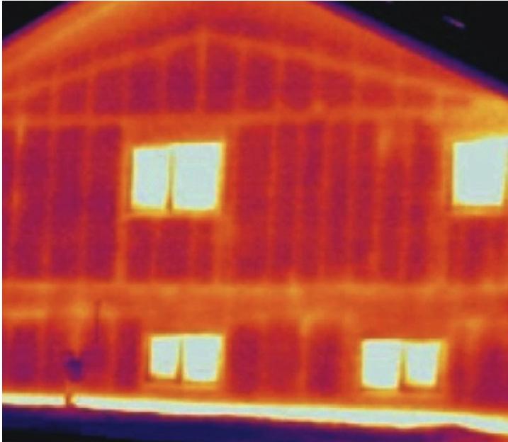 We all know that insulation is a major factor in contributing to an energy efficient, comfortable building. Thermal image of exterior framed wall showing heat escaping through the studs.