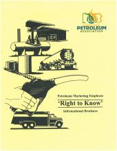 and laminated 3" x 2 1/2" N/C PETROLEUM MARKETING EMPLOYEE RIGHT TO KNOW INFORMATIONAL BROCHURE $.
