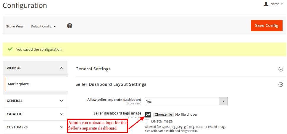 Allow Seller Separate Dashboard Now, the admin can allow the vendors to have a separate dashboard in the Magento 2 marketplace multi-vendor module.