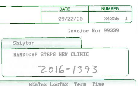 SPECIFIC INVOICE EXAMPLES EH Harris Invoice Number