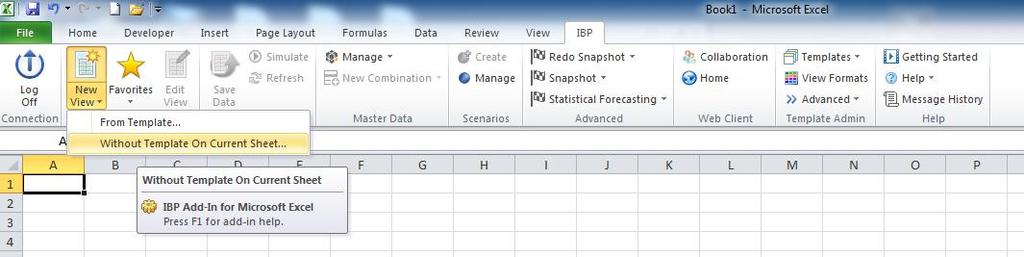 Run Demand Sensing in Batch Mode(1a) Log on to your respective planning area in the SAP IBP add-in for Microsoft Excel and create a daily or a weekly view.