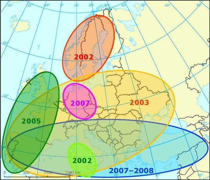 Drought events in Europe Impacts 2003 Rhin River 2003 Source: Niemeyer The drought of 2003 in