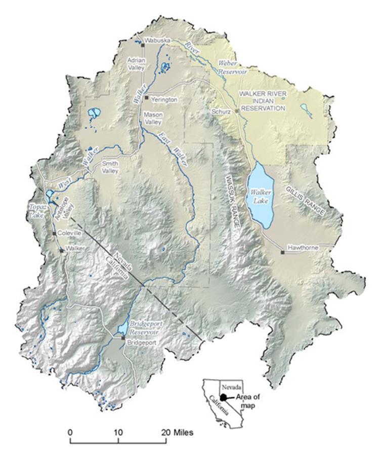 Walker River Basin - California and Nevada Natural flow rights adjudicated by the Walker River Decree (Nevada-California) 2 upstream storage reservoirs (WRID) 1 downstream storage reservoir (WRPT)