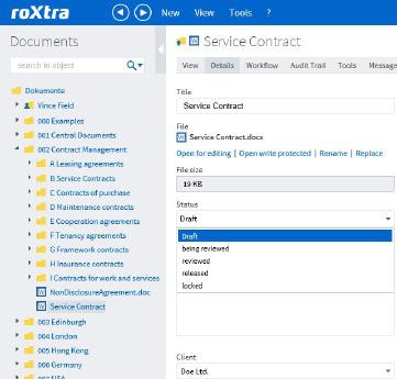 roxtra Contract Management The enhancement roxtra Contract Management means a totally new basis for your management of contracts.