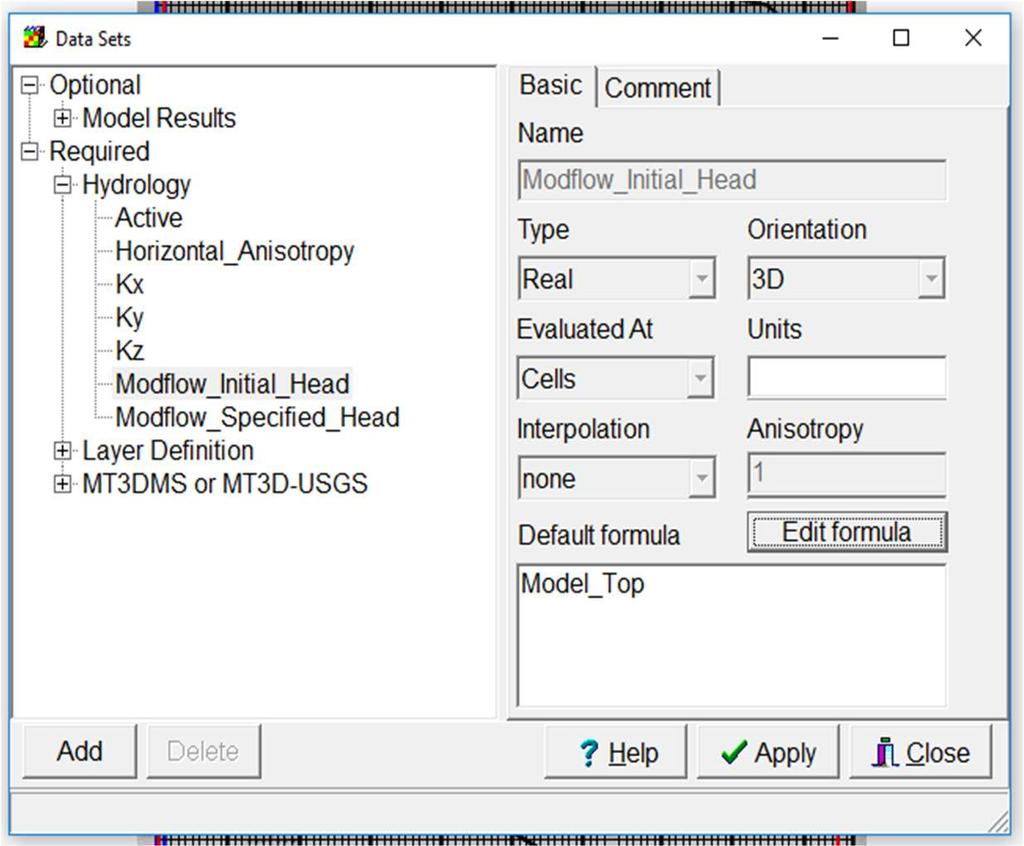 b. If you get an error about initial head being at or below bottom of layer, change initial head value to the Model_Top c. Go to File, Import, Model Results d. Select the.