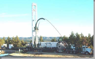 DOE Success: Coiled Tubing Drilling Rig Schlumberger Objective Develop a modified coiled tubing rig capable of drilling side-track wells in less time and less cost than conventional drilling rigs