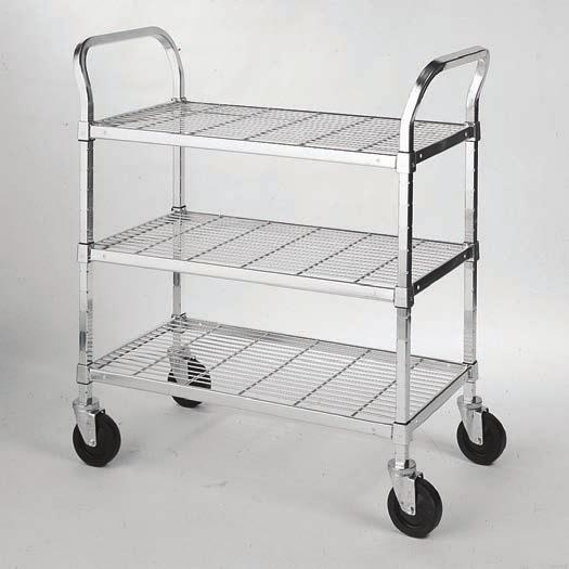 CARTS HEAVY DUTY SQUARE POST WIRE CARTS Wire Shelf Carts Superbly constructed 1" square posts offer 27% more