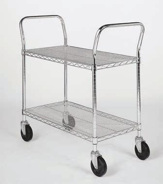 CARTS STANDARD DUTY ROUND POST WIRE CARTS 2 & 3 Shelf Utility Carts