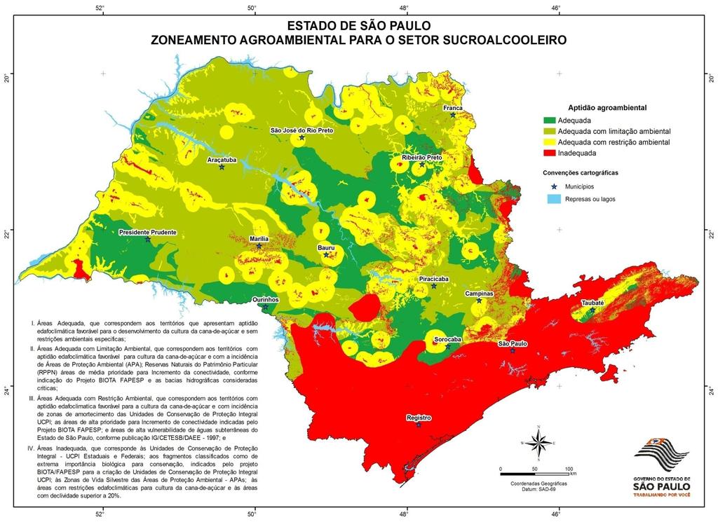 The map produced by the BIOTA/FAPESP Program was adopted by the State Secretary of Agriculture to prohibit