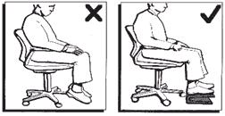 Ensure armrests do not prevent you getting close enough to the desk/keyboard or obstruct your elbows whilst typing. Your body position should be squaredup to the desk.