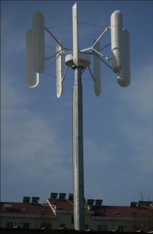 the turbine rotates: Ver'cal Axis Wind