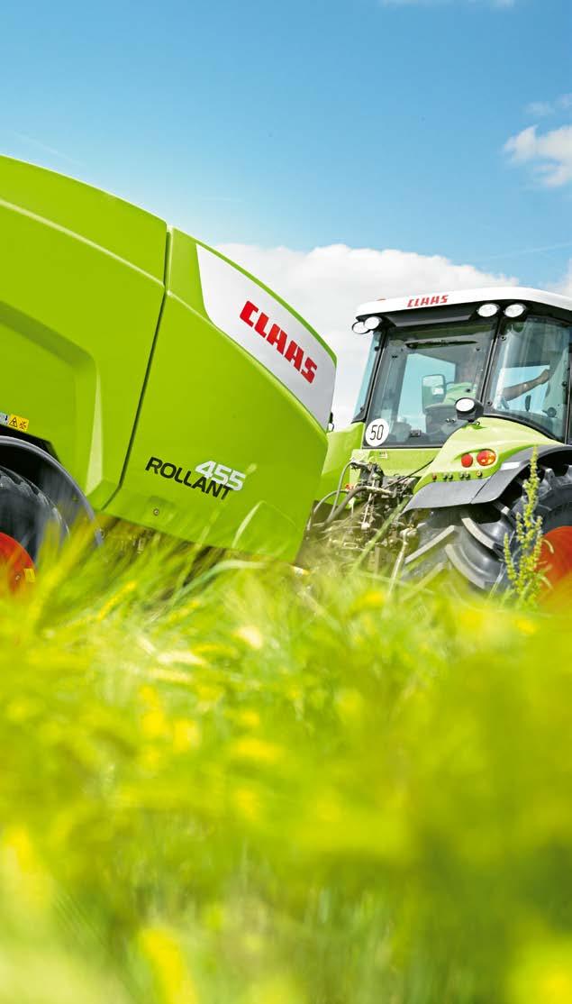 Heavy Duty drive system 18 Bale chamber 20 Wrapping 22 Film wrapping 24 The UNIWRAP design concept 26 Machine operation 28 CLAAS Service & Parts 32 Brakes and tyres 34 Specifications 36 16 reinforced