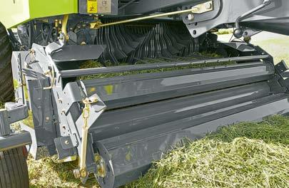 The short crop guard keeps the crop flowing reliably to the rotor, even in small and irregular swaths.