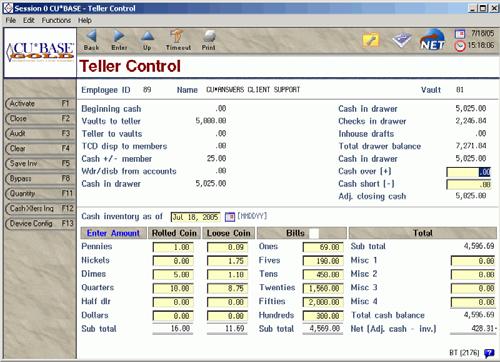 Page 5 of 5 Teller Control Cash Inventory Enhancement Now tellers can enter their cash inventory using the method that is most efficient for them!