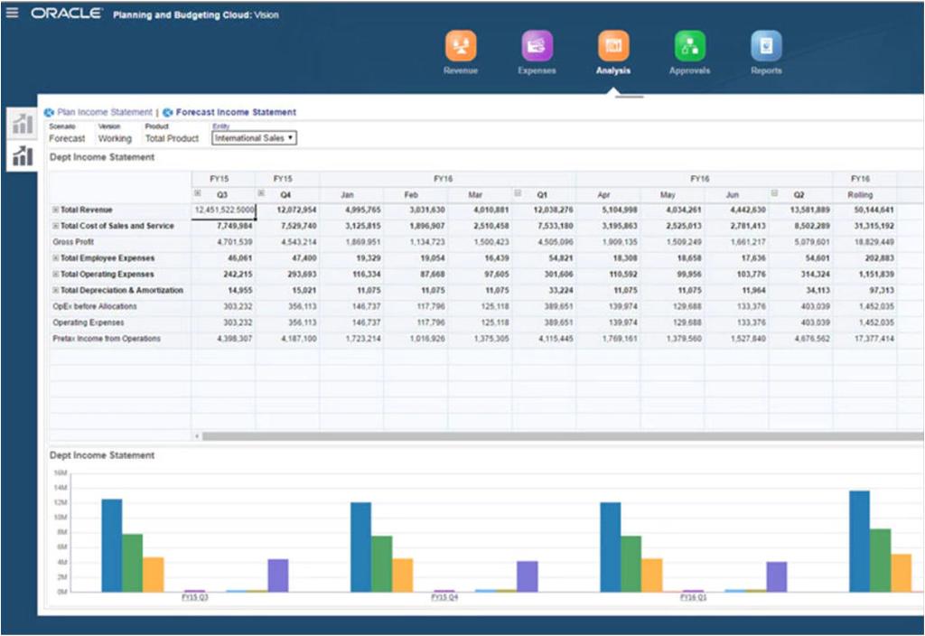 financial statements with variances to budget and forecast, KPI and trend reporting, and attractive dashboards as well.