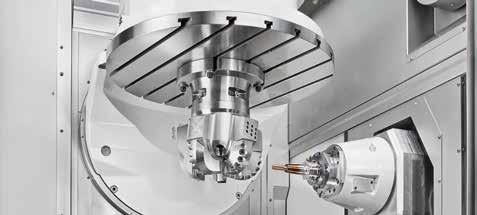 class Extremely large swivel range of 230 in the A'-axis Largest possible part in the work area can be machined with maximum tool length Overhead machining THE BENEFITS TO YOU Optimum chip