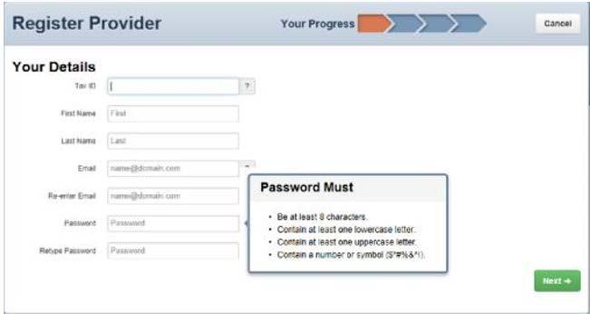 Portal Registration Register for the Provider Portal