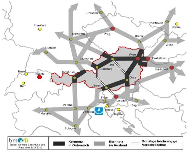 16 TEN-V für Oberösterreich Spiegel /Infra 5 Austrian TEN-T Projects Westbahn: Danube Axis Brenner