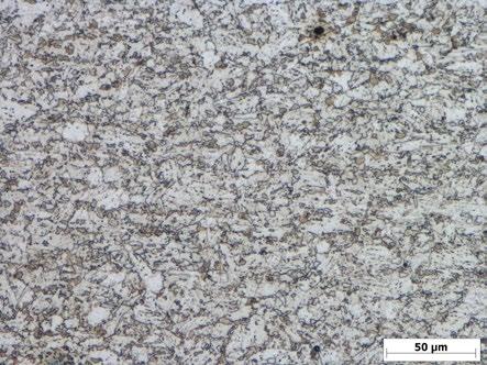 Fig. 2 Microstructure of the HAZ of the S960MC weld, a) CGHAZ, b) FGHAZ, c) ICHAZ. The results of the tensile tests and the microhardness measurements showed several important findings.