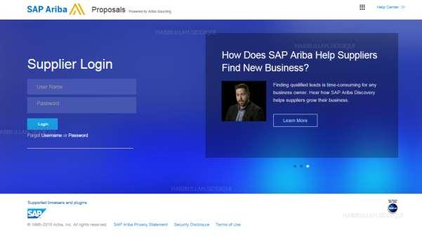 SAP Ariba Supplier Login Upon clicking on link, supplier will directed to SAP Ariba Suppllier Login website. Use your account details to login.