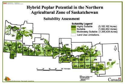 Poplar Suitability Low High Predict location of land-use