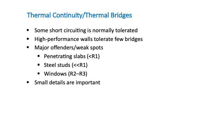 Avoiding all thermal bridging is impossible. A high-performance wall can tolerate some bridges.