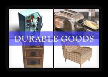 Durable Goods Durable Goods Lasts 3 years or more Ex car, washing machine Non-Durable