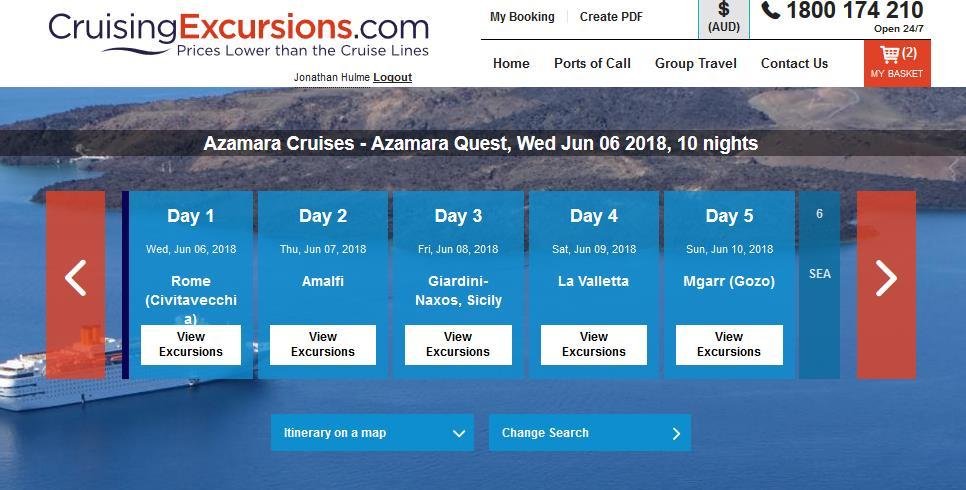 How do I book? 1. You can search by either Cruise Itinerary or Port Name 2.