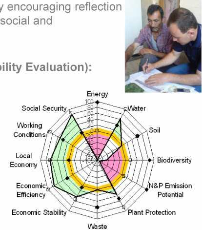 Continuous improvement through sustainability assessments Developing opportunities for farmers by encouraging reflection about all three dimensions (economic, social and environmental) of