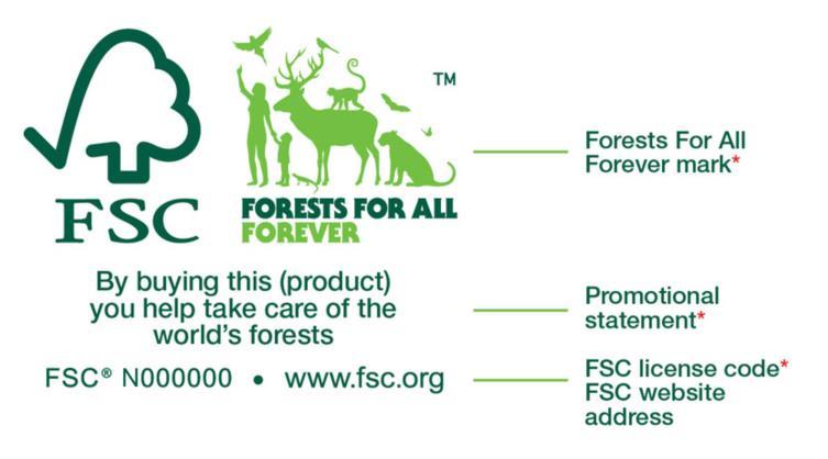 When promoting with Forests for All Forever marks, the elements shall be: FSC-ADV-50-005 (V1-0) 1.