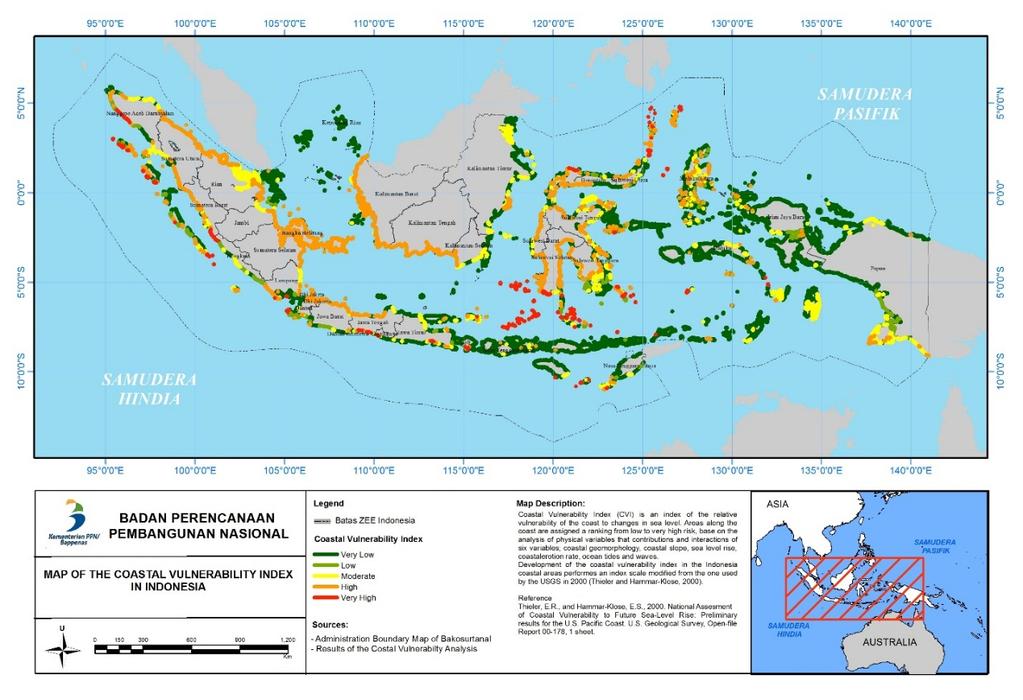 Coastal Vulnerability Index (CVI) Sumater a INDEKS CVI PERWILAYAH KEPULAUAN INDONESIA Sulawesi Papua