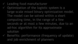 Artificial Intelligence for Supply Chain Planning A new set of tools based on Artificial Intelligence and Machine Learning to manage