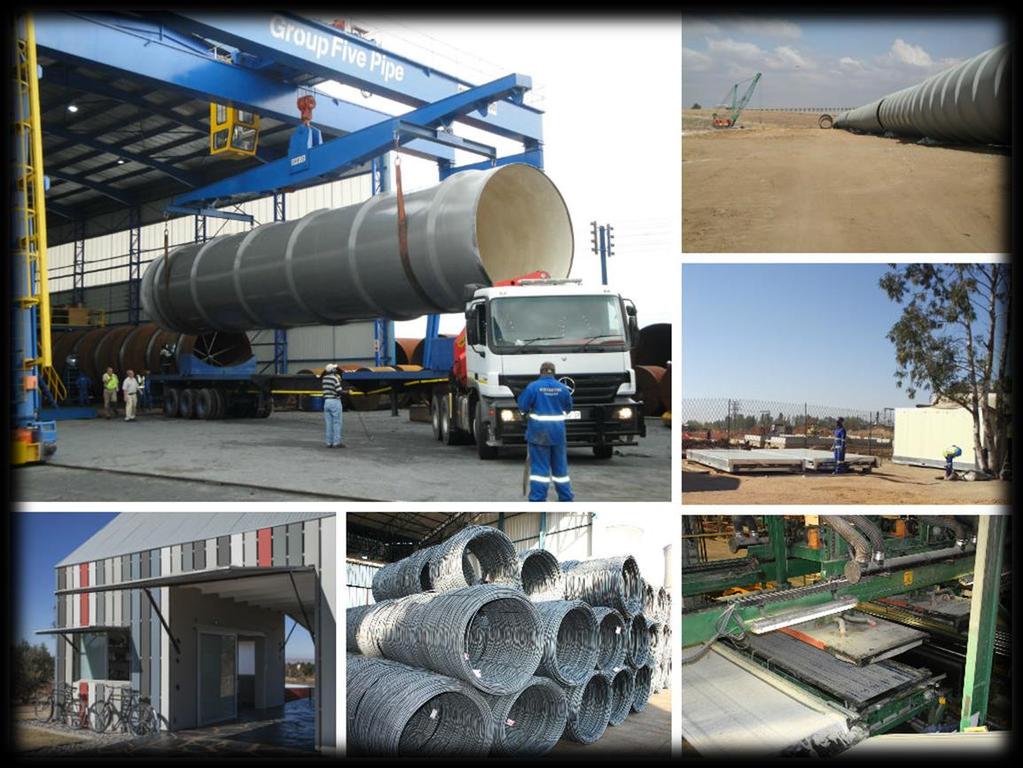 MANUFACTURING 15 Group Five Pipe & BRI Group Five Pipe : 50 to 70 000Mt spiral weld steel pipe manufacturer, employs 150 skilled people.